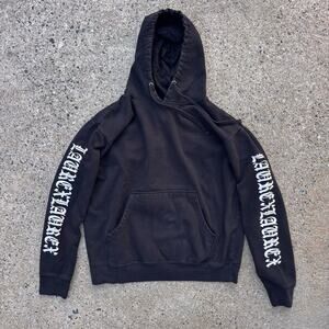 Alex Wassabi Black Hoodie with White Sleeve Graphic Mens Size Medium